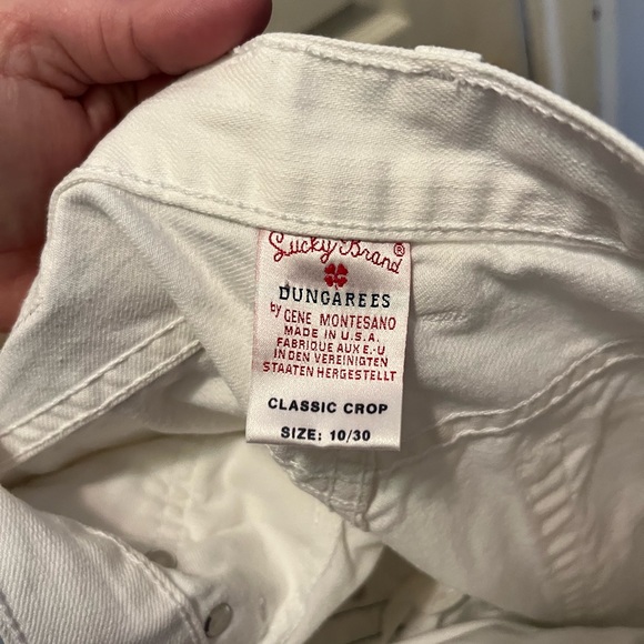 Lucky brand dungarees classic crop white denim Capri pants  10/30 - Picture 4 of 5